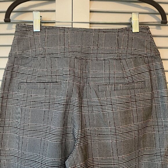 NWT Joie 'Abony' Glen Plaid Straight Leg Cropped Trousers pants 6 grey - Picture 6 of 8